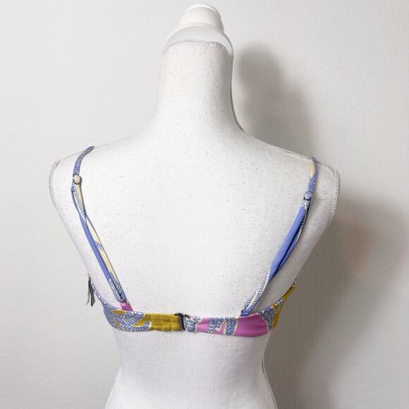 MAAJI PERIWINKLE PALMS IRENE UNMOLDED UNDERWIRED REVERSIBLE BIKINI TOP XL NEW - Picture 4 of 6